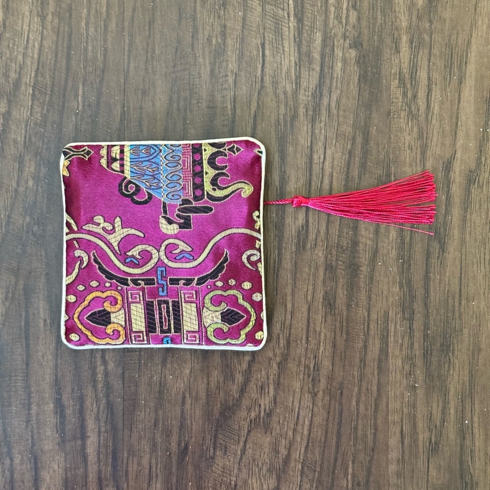 Bohemian Red and Gold Pouch with Tassel